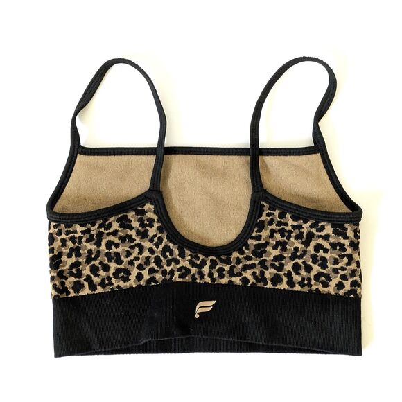 NWT Fabletics Cloud Seamless Midi Bralette Bra Top S Animal Print Cheetah Active - Picture 3 of 9